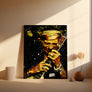 Classic Rock and Roll Wall Art Canvas Print showcasing Keith Richards with electric guitar, ideal for studio or man cave decor.