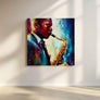 Ornette Coleman Jazz Saxophone Canvas Print capturing his improvisational spirit, designed for music-themed home or office decor.