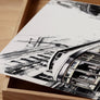 "Vintage-style New Orleans Canvas Print capturing the elegance of the city’s historic streetcar line in black and white."