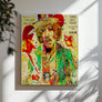 Jimi Hendrix Ticket-themed Rock Legend Canvas Art Print, perfect for classic rock fans and vintage wall decor collectors.