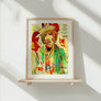 Bold Rock Legend Canvas Art Print inspired by Jimi Hendrix, showcasing retro ticket artwork with vibrant music history appeal.