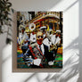 Algiers Brass Band Jazz Wall Art Canvas Print showcasing traditional New Orleans jazz with bold color and motion.