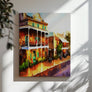 Colorful New Orleans Wall Art Canvas Print showcasing the iconic street view of Decatur Street with historic charm and jazz heritage.