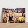 New Orleans Ironwork Art Print showcasing historic wrought iron bench design from the French Quarter in black and white aesthetic