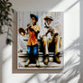 Stylized Jazz Wall Art Canvas Print celebrating Coltrane’s iconic jazz legacy with expressive brushwork and fluid lines.