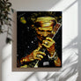Bold Rock and Roll Wall Art Canvas Print showing Keith Richards playing guitar, perfect for music lovers and collectors.
