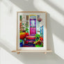 Elegant New Orleans French Quarter Architecture Art Print featuring a vintage Creole townhouse with ornate details.