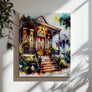 Architectural New Orleans Wall Art Print capturing the timeless beauty of Victorian mansions and Southern facades.