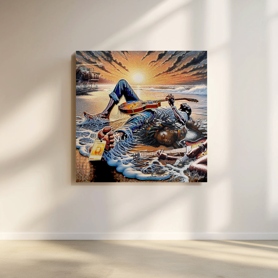 Dynamic Music Wall Art Canvas Print portraying the soulful mood and poetic tone of The Fugees’ version of “Killing Me Softly.
