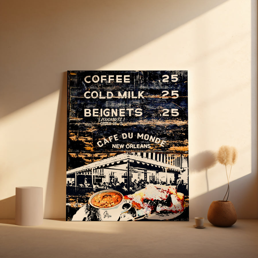 New Orleans French Quarter Canvas Print – “Thee Café du Monde” Wall Art