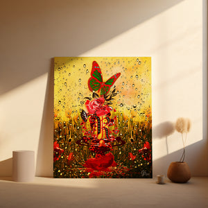 African American Art Canvas Print depicting a poetic Harlem muse, blending modern design with historic depth.