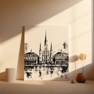 Cathedral’s View – a Black and White Cathedral Wall Art Canvas Print emphasizing spiritual serenity and structural elegance.