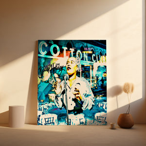 Jazz Wall Art Canvas Print capturing the raw emotion of Billie Holiday’s musical brilliance in a nostalgic composition