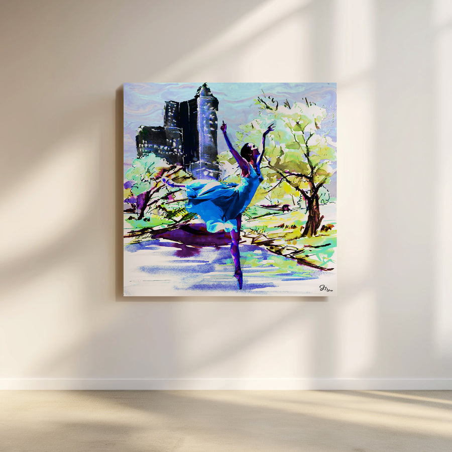 "Expressive Dance Wall Art Canvas Print that blends motion, light, and harmony, ideal for living rooms or dance studios."