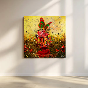 Vibrant African American Art Canvas Print of Harlem Rose celebrating Black culture, strength, and artistic legacy through expressive design.