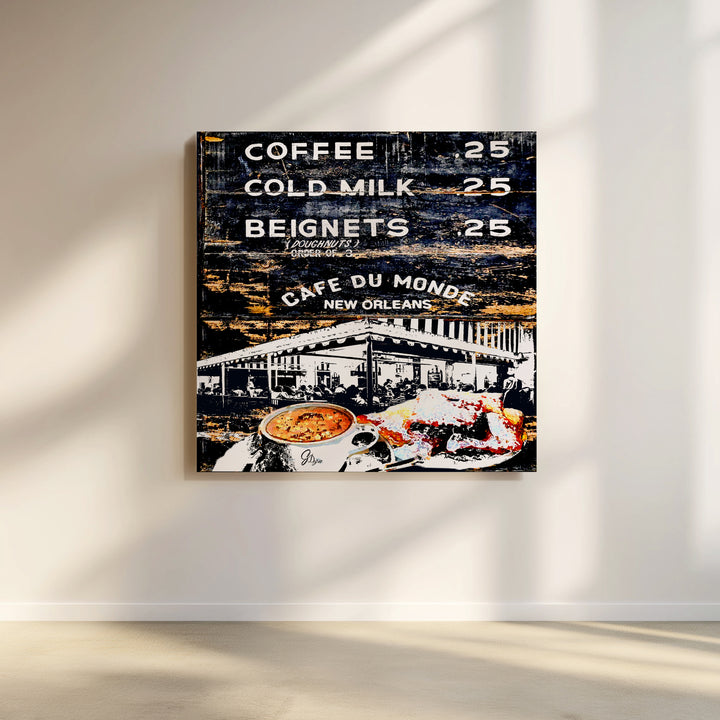 New Orleans French Quarter Canvas Print – “Thee Café du Monde” Wall Art