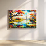 Seasonal Landscape Wall Art Canvas Print that brings the beauty of the Louisiana bayou in autumn into your home or office.