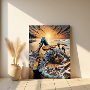 Artistic Music Wall Art Canvas Print inspired by the lyrical storytelling of “Killing Me Softly,” ideal for contemporary home decor.