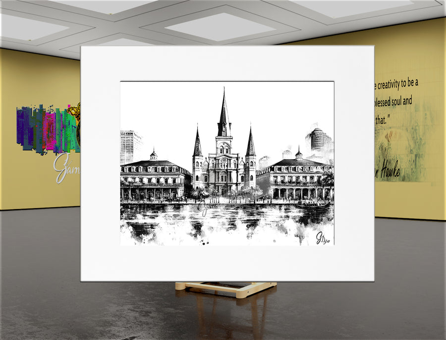 Cathedral's View – Black and White Cathedral Wall Art Canvas Print