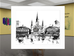 Cathedral's View – Black and White Cathedral Wall Art Canvas Print