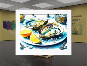 Louisiana Eastern Oysters - Kitchen Wall Art Canvas Print