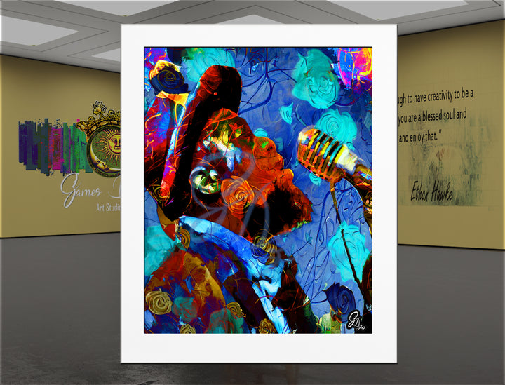 Blues In The Garden - Music Wall Art Canvas Print
