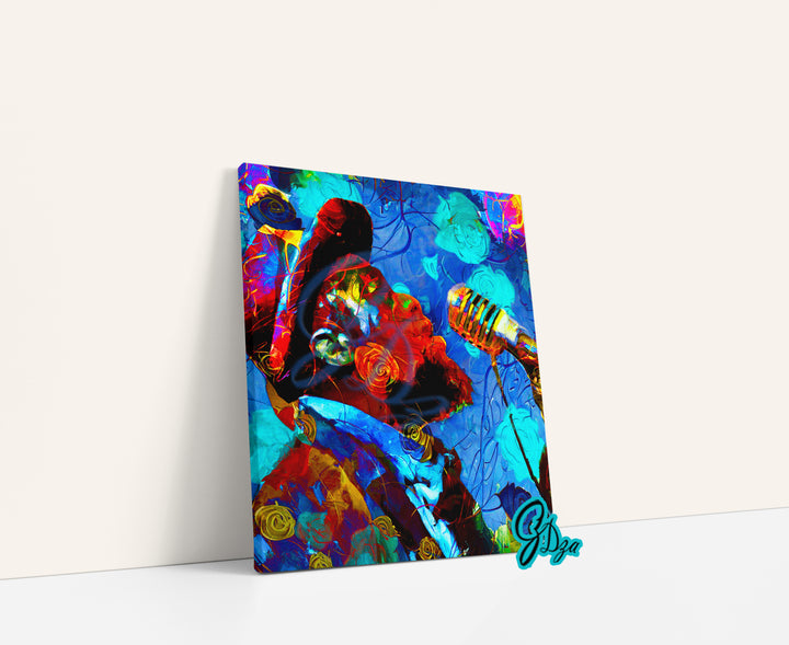 Blues In The Garden – Music Wall Art Canvas Print