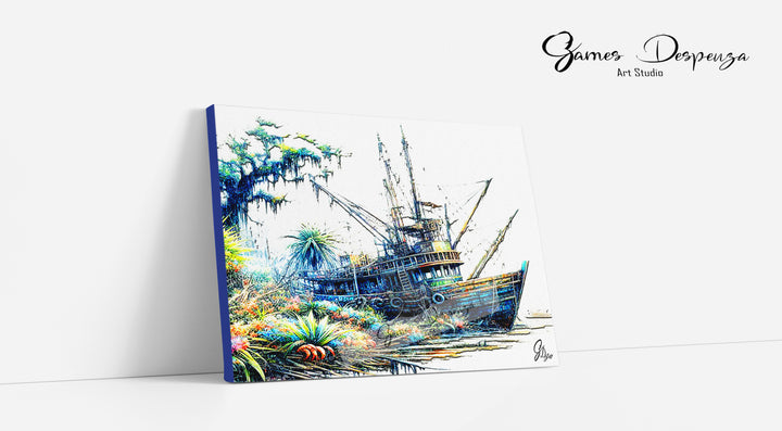Shrimp Boat Morgan – Nautical Wall Art Canvas Print