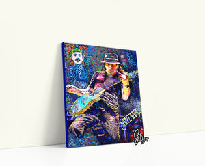 Music Wall Art Canvas Print – Carlos Santana Guitar Legend Decor