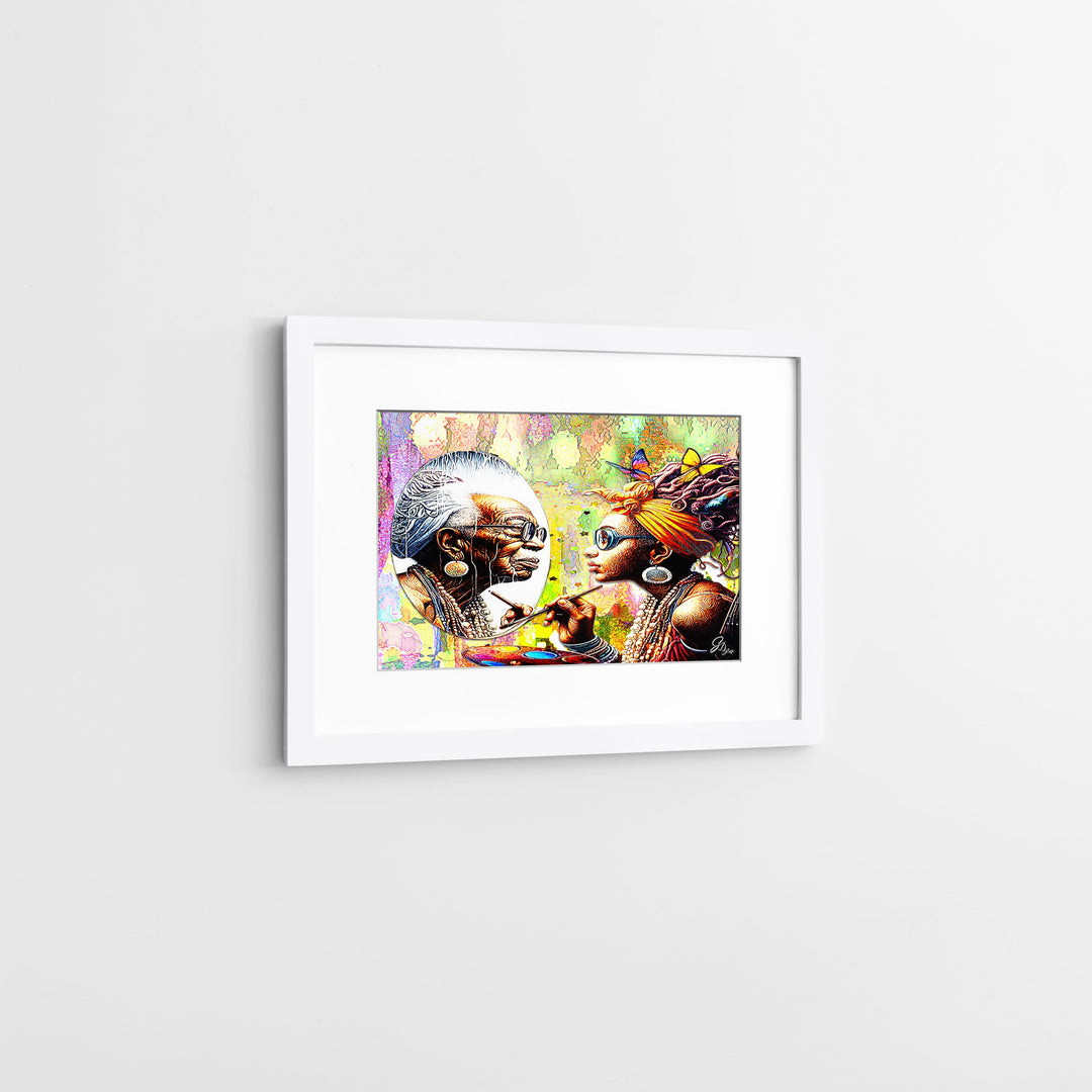 A Generation African American Wall Art Canvas Print Side View White Frame