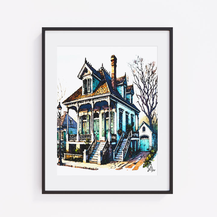 Algiers Point House - New Orleans Wall Art Canvas Print