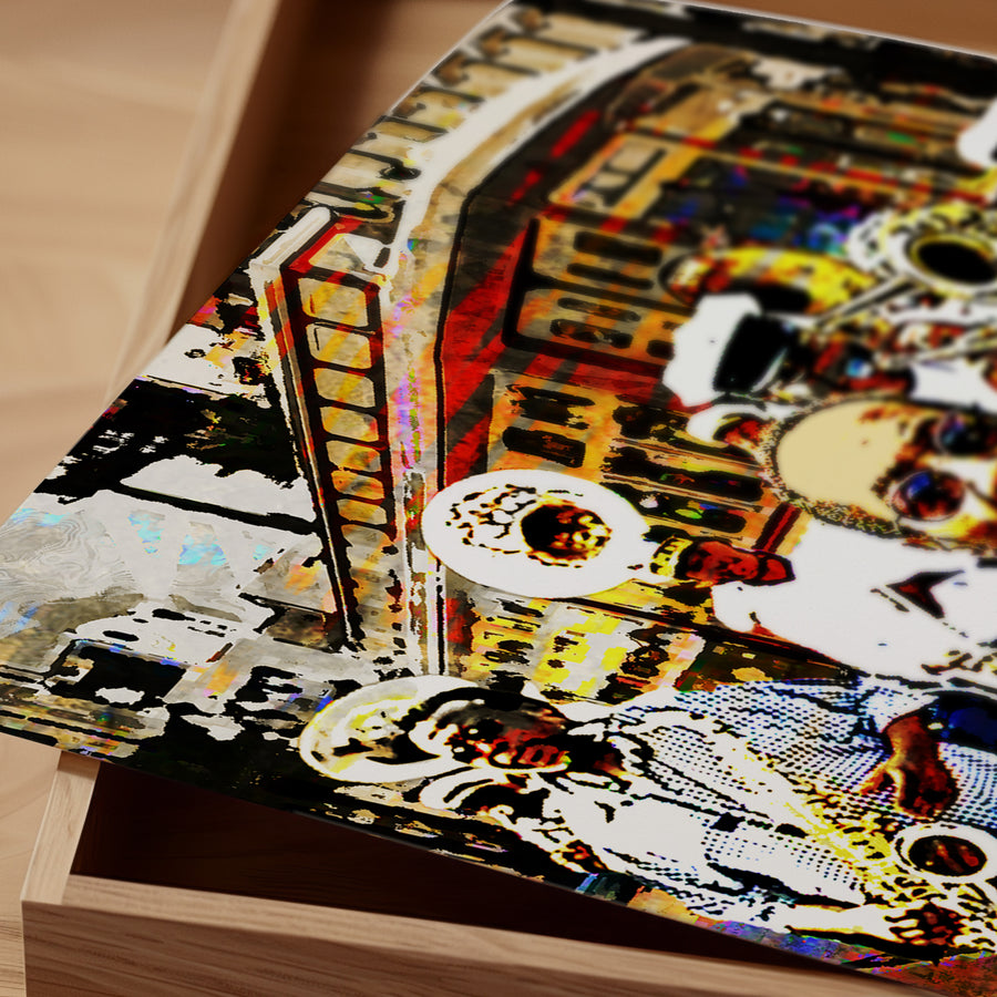 Expressive Jazz Wall Art Canvas Print depicting brass musicians in mid-performance, celebrating the soul of Algiers.