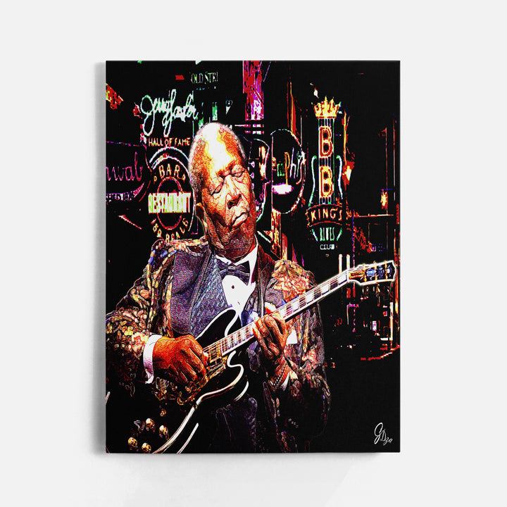 B. B. King Music Wall Art Canvas Print Front View Wrapped