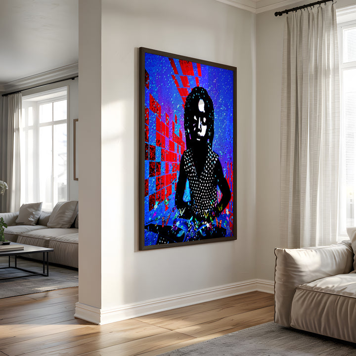 Braille in the Bluegrass Music Wall Art Canvas Print Side View Black Frame