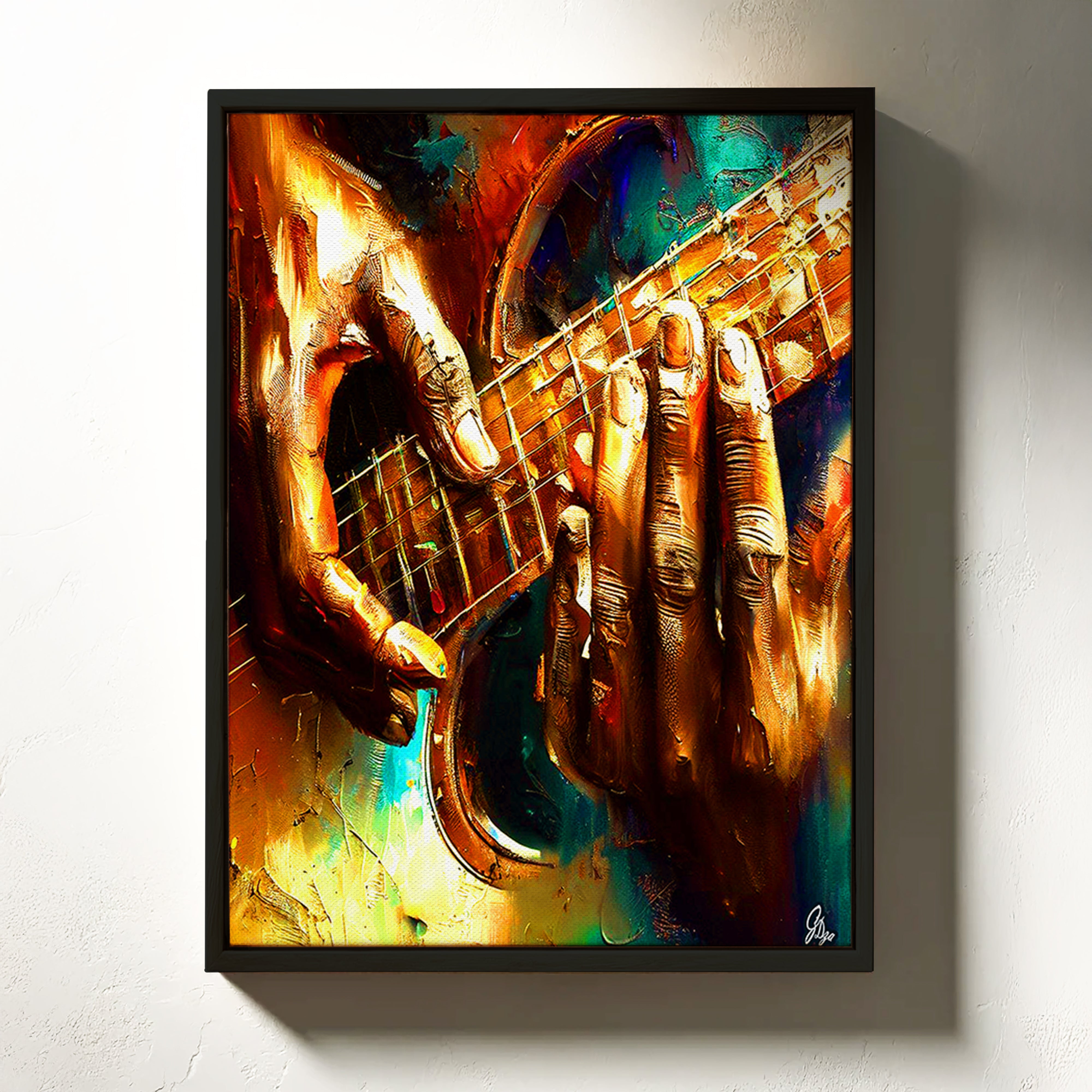 Earl Kalu Music Wall Art Canvas Print Front View Floating Frame