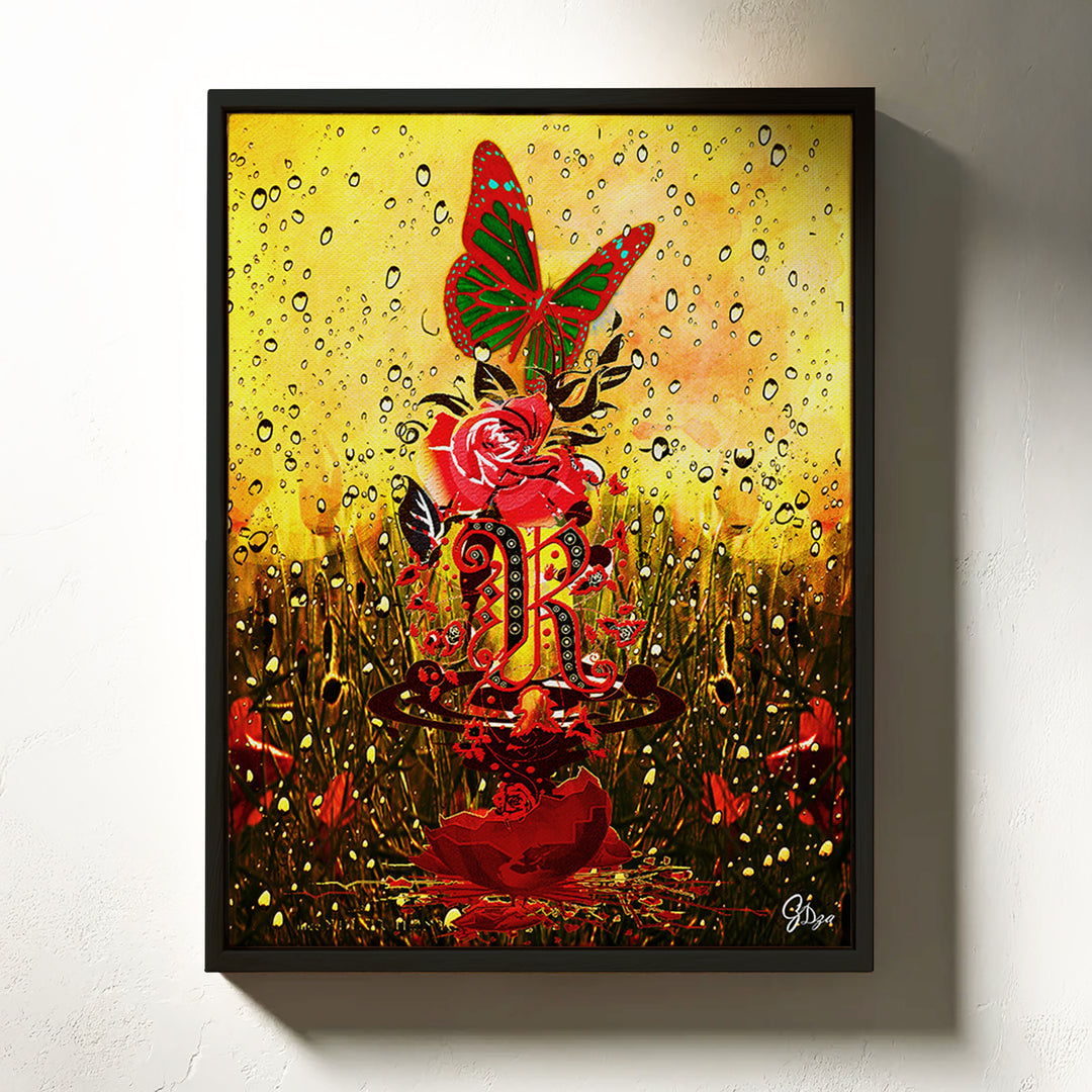Harlem Rose African American Wall Art Canvas Print Front View Floating Frame