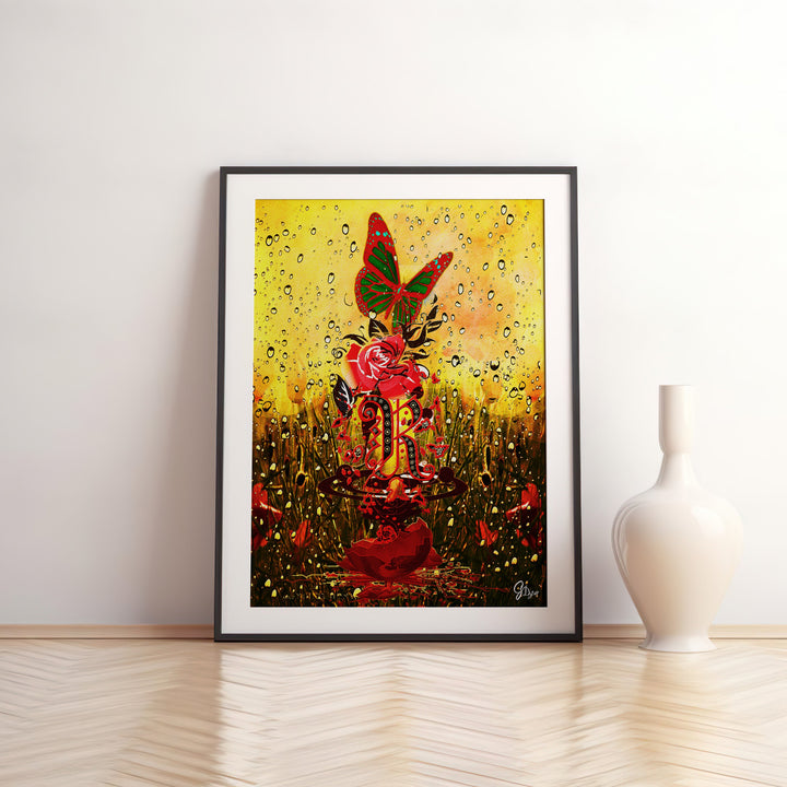 Harlem Rose African American Wall Art Canvas Print Front View Matted