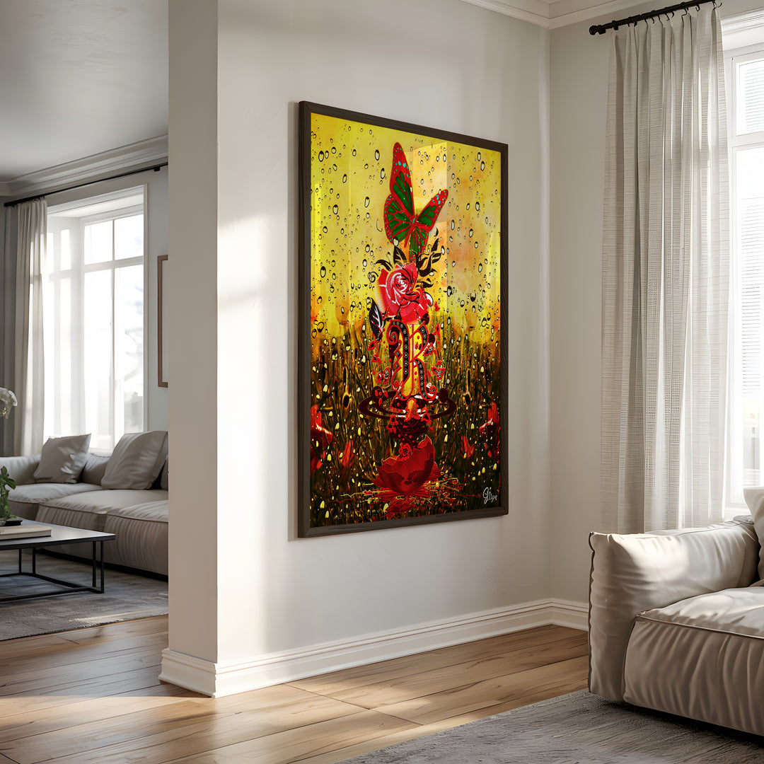 Harlem Rose African American Wall Art Canvas Print Side View Black Frame