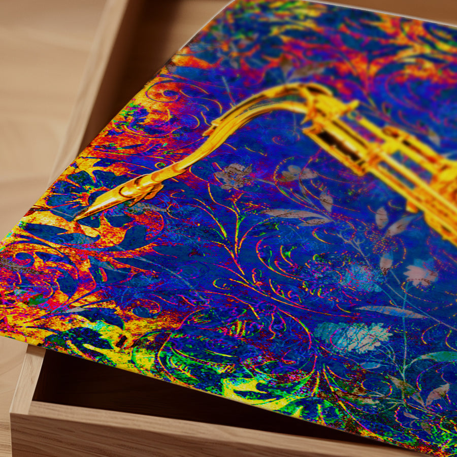 Modern Jazz Wall Art Saxophone Canvas Print designed to enhance music studios or creative living spaces with bold musical flair.