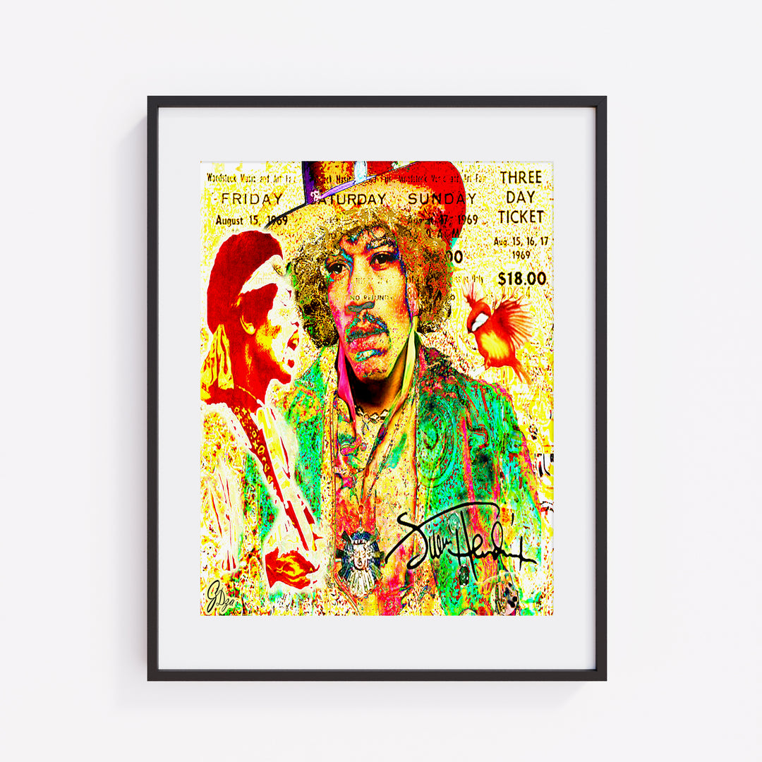 Jimi Hendrix Music Wall Art Canvas Print Front View