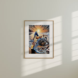Music Wall Art Canvas Print inspired by The Fugees’ “Killing Me Softly,” featuring bold abstract elements that echo soulful rhythm and emotion.