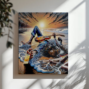 Modern Music Wall Art Canvas Print with expressive brushstrokes and rich tones, evoking the emotional depth of “Killing Me Softly.