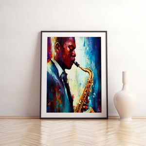 Ornette Coleman Music Wall Art Canvas Print Front View Matted