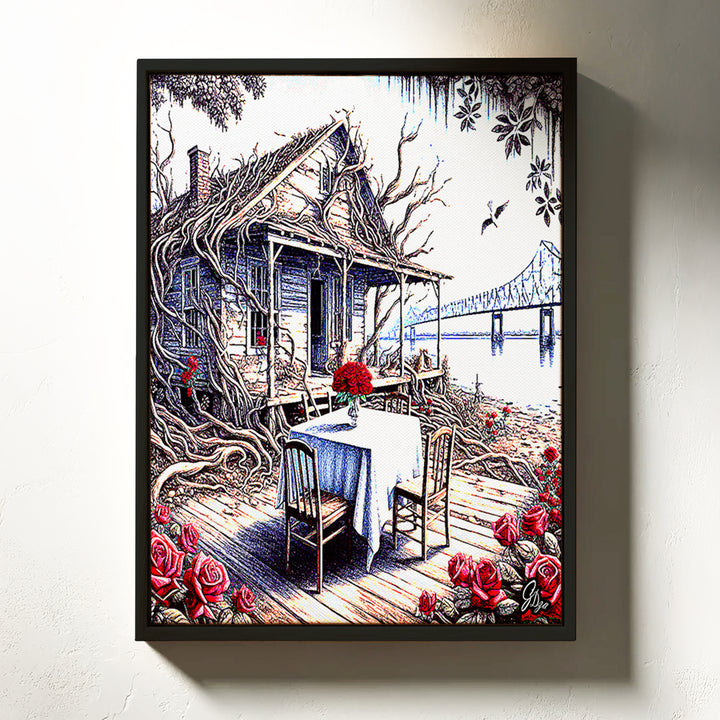 Pointe Coupee Landscape Wall Art Canvas Print Front View Floating Frame