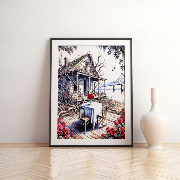 Pointe Coupee Landscape Wall Art Canvas Print Front View Matted