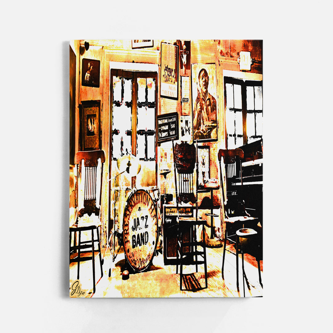 Preservation Hall Series 1 New Orleans Wall Art Canvas Print Front View Wrapped