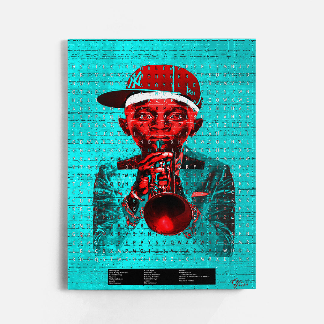 Puzzle on the Trumpet Music Wall Art Canvas Print Front View Wrapped