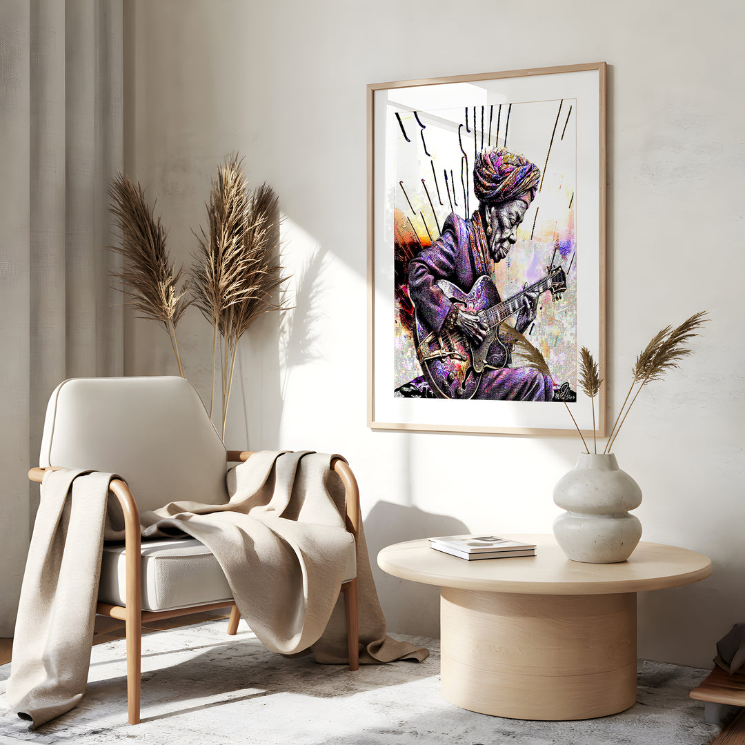 Sister Soweto African American Wall Art Canvas Print Side View Gold Frame