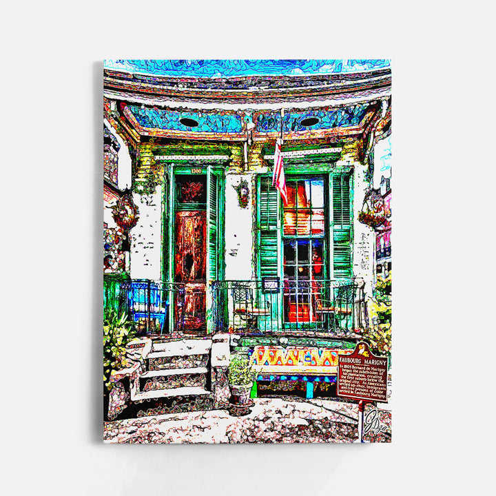 The Offbeat Marigny New Orleans Wall Art Canvas Print Front View Wrapped