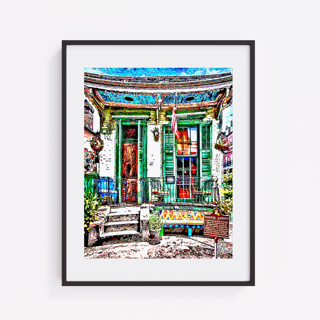 The Offbeat Marigny New Orleans Wall Art Canvas Print Front View